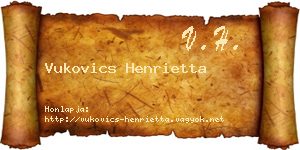 Vukovics Henrietta névjegykártya