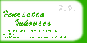 henrietta vukovics business card